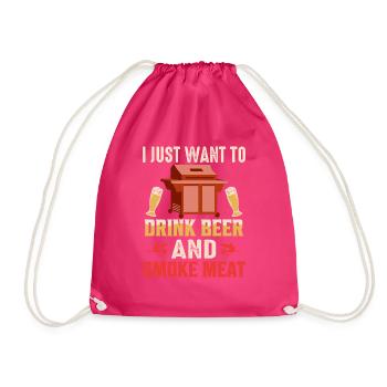 Je veux juste boire de la bière et fumer de la viande fumeur BB - Sac de sport léger - fuchsia - Devant