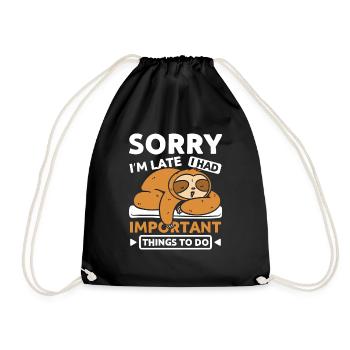 Désolé, je suis en retard Sleep Sloth - Sac de sport léger - noir - Devant