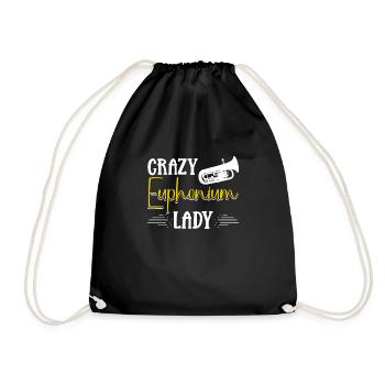 Deep brass marching baritone euphonium - Drawstring Bag - black - Front