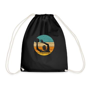 Wasserball Ball Sport Spieler Fan Trainer Torwart - Turnbeutel - Schwarz - Vorne