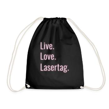 Live Love Laser Tag - Drawstring Bag - black - Front