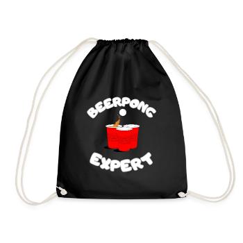 Beerpong Expert - Drawstring Bag - black - Front