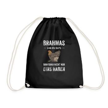 Brahma Hühner I Chicken Geflügel Motiv für - Turnbeutel - Schwarz - Vorne