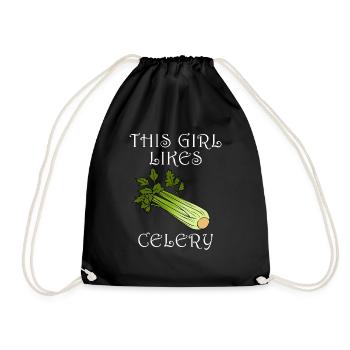 Une fille aime le céleri, les légumes, les - Sac de sport léger - noir - Devant