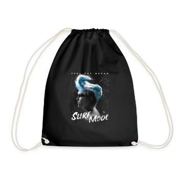 Surfer Head - Turnbeutel - Schwarz - Vorne
