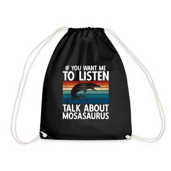 Si vous voulez que je vous écoute, parlez de Mosasaurus - Sac de sport léger - noir - Devant