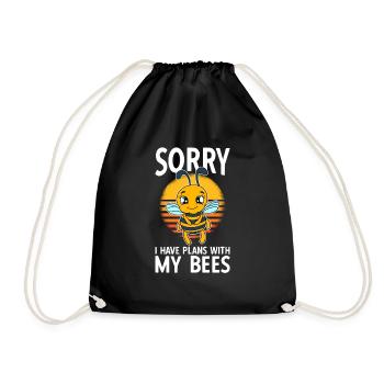 Sorry I Have Plans With My Bees - Drawstring Bag - black - Front