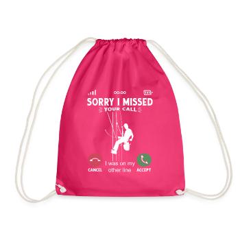 Professional Window Cleaner Exterior Tall Building - Drawstring Bag - fuchsia - Front