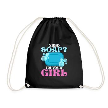 Besoin de savon? Je suis ta fille savonneuse fabrication de savon - Sac de sport léger - noir - Devant