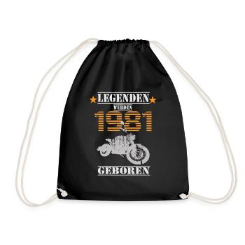 Motorrad Geburtstag Legenden wurden 1981 Geboren - Turnbeutel - Schwarz - Vorne