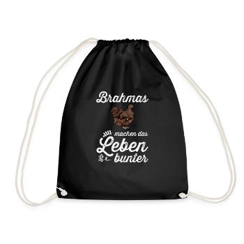 Brahma Hühner I Chicken Geflügel Motiv für - Turnbeutel - Schwarz - Vorne