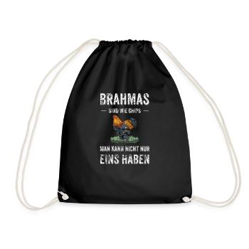 Brahma Hühner I Chicken Geflügel Motiv für - Turnbeutel - Schwarz - Vorne