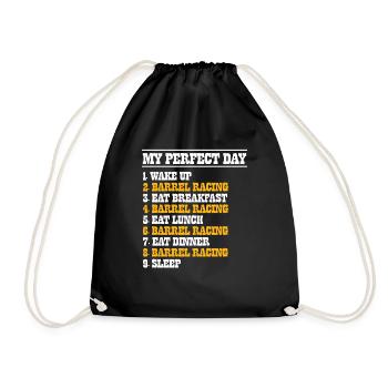Ma journée parfaite Réveil Manger Dormir Cheval Amoureux Barre - Sac de sport léger - noir - Devant
