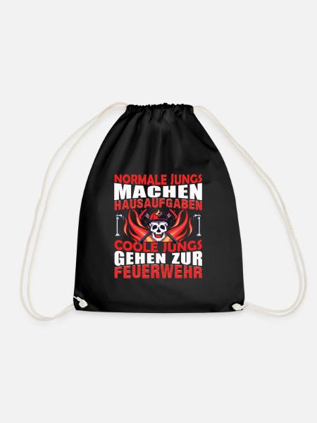 Jugenfeuerwehr Feuerwehrmann Schule - Turnbeutel - Schwarz