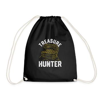 Treasure Hunter Funny Geocaching Metalldetektion - Turnbeutel - Schwarz - Vorne