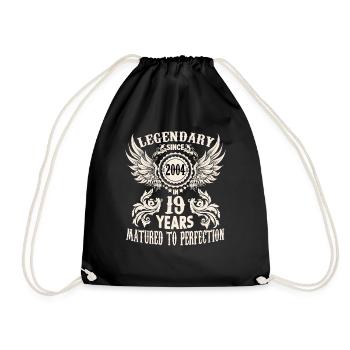 Funny birthday shirt for 19-year-old saying - Drawstring Bag - black - Front