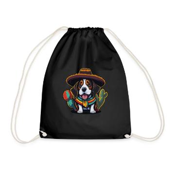 Cinco de Mayo Beagle Mexikanischer Sombrero Beagle - Turnbeutel - Schwarz - Vorne