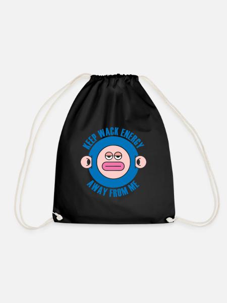 Keep Wack Energy Away From Me - Drawstring Bag - black