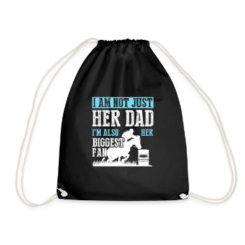 I Am Not Just Her Dad Barrel Racing Fan Horse Love - Turnbeutel - Schwarz - Vorne