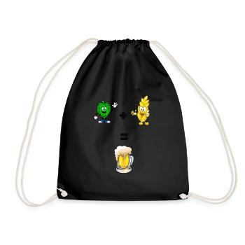 Barley and hops beer - Drawstring Bag - black - Front