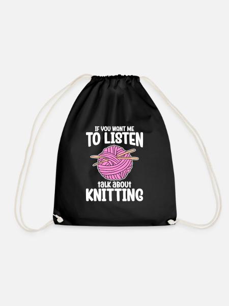 Si vous voulez que je vous écoute, parlez de tricot - Sac de sport léger - noir