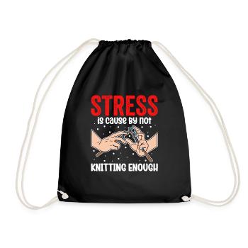 Le stress est causé par le fait de ne pas tricoter suffisamment - Sac de sport léger - noir - Devant