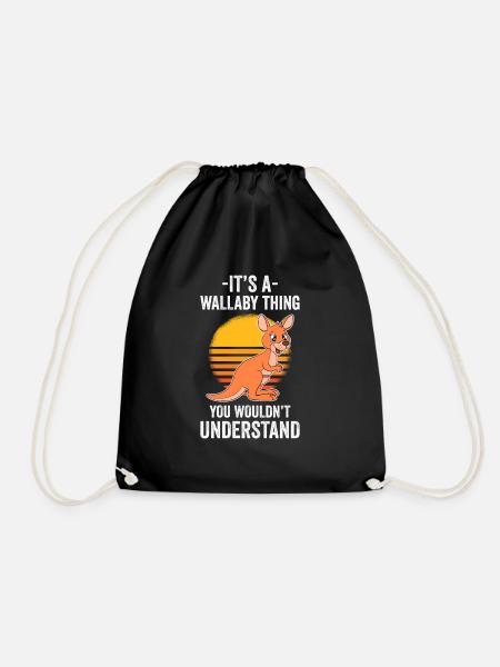 Wallaby Better Than Therapy - Drawstring Bag - black