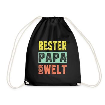 Vatertag Papa - Bester Papa Der Welt - Turnbeutel - Schwarz - Vorne
