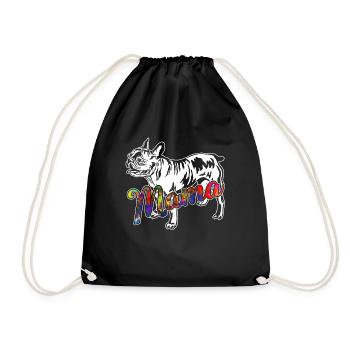 French Bulldog French Bulldog Mama - Drawstring Bag - black - Front
