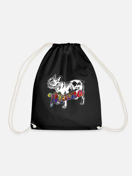 French Bulldog French Bulldog Mama - Drawstring Bag - black