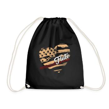 Flute Flute Flag - Drawstring Bag - black - Front