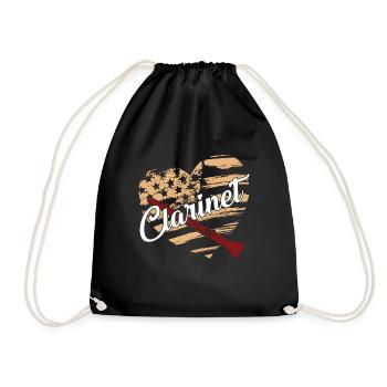 Clarinet Clarinet Flag - Drawstring Bag - black - Front