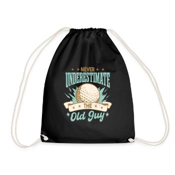 Never Underestimate The Old Guy Golf - Drawstring Bag - black - Front