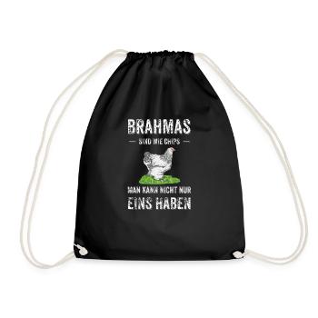Brahma Hühner I Chicken Geflügel Motiv für - Turnbeutel - Schwarz - Vorne