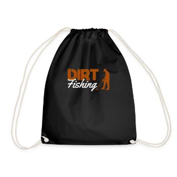 Dirt Fishing Funny Metal Detection Detector Detection - Drawstring Bag - black - Front