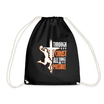 Basketball chrétien Jésus-Christ Basketball - Sac de sport léger - noir - Devant