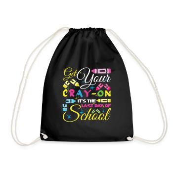 Color Bye School Out Last Class Student Teacher - Drawstring Bag - black - Front