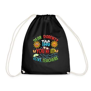 Bye School Out Happy Last Class For Teacher Summer - Drawstring Bag - black - Front