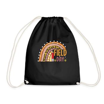 Bye School Out Happy Last Class Rainbow - Drawstring Bag - black - Front