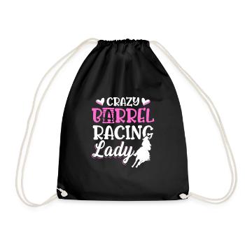 Crazy Barrel Racing Lady Horse Rodeo Western Barre - Sac de sport léger - noir - Devant