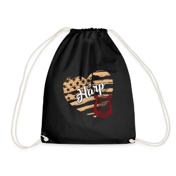 Harp Harp Flag - Drawstring Bag - black - Front