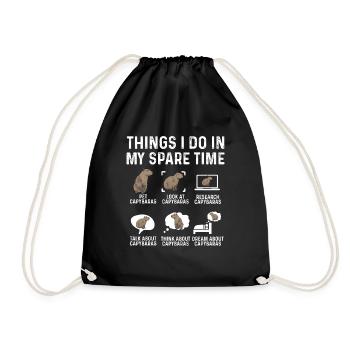 Capybara rodent - Drawstring Bag - black - Front