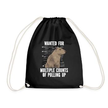 Capybara Nagetier - Turnbeutel - Schwarz - Vorne