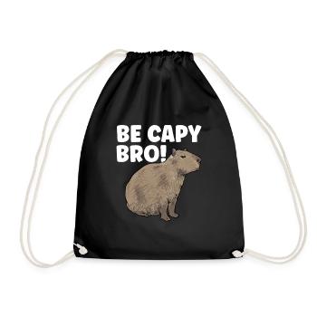 Capybara Nagetier - Turnbeutel - Schwarz - Vorne