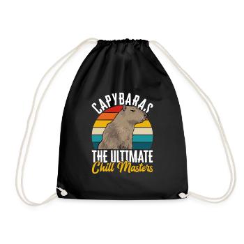 Capybara Nagetier - Turnbeutel - Schwarz - Vorne