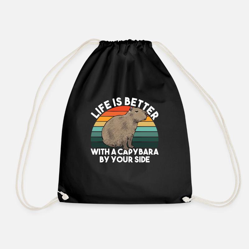 Capybara Nagetier - Turnbeutel - Schwarz