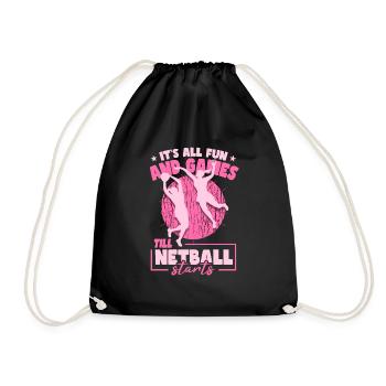 Funny Netball Player - Drawstring Bag - black - Front