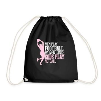 Funny Netball Quote - Drawstring Bag - black - Front