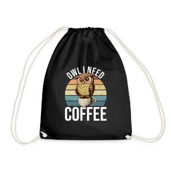 Owl Needs Coffee Office Monday Tue Birds - Sac de sport léger - noir - Devant