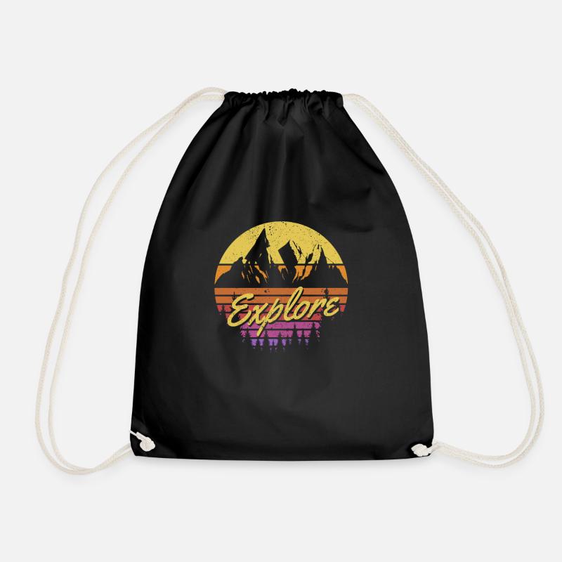 Entdecken Sie Retro Regenbogen Gradient Berg - Turnbeutel - Schwarz